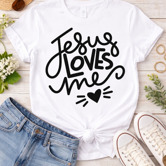 Tops - White Graphic Tee with Black Text